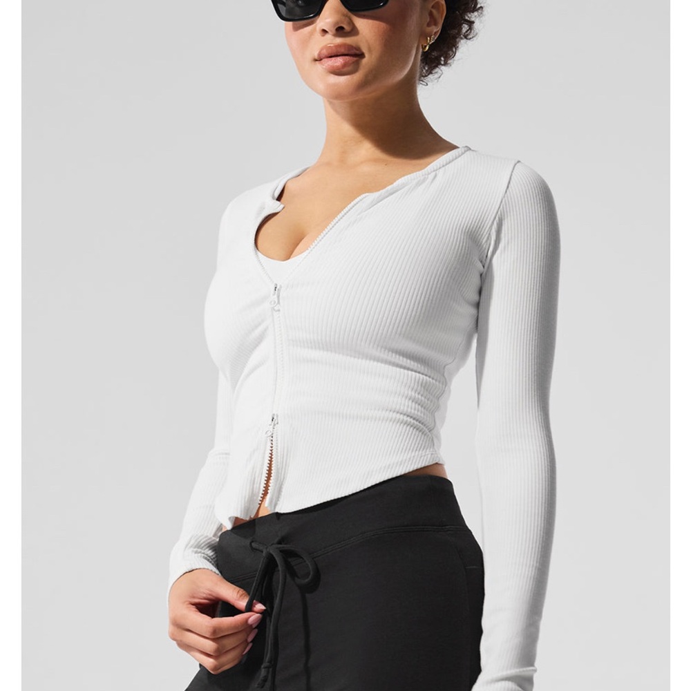 ALO stardust ribbed cardigan